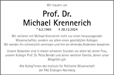 Traueranzeige Michael Krennerich